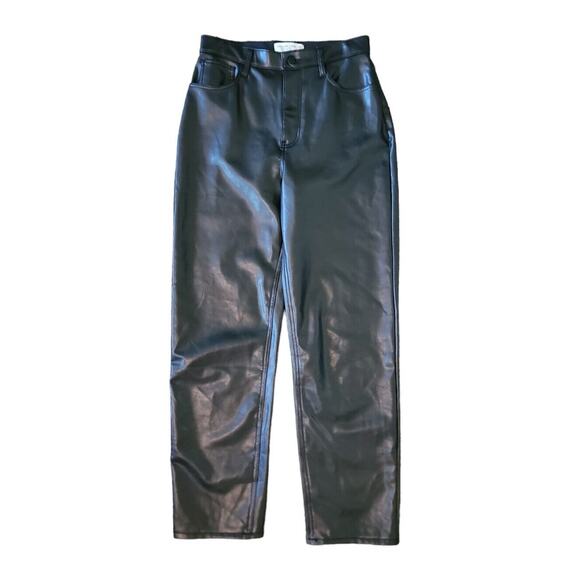Abercrombie‎ & Fitch The Ankle Straight Ultra High Rise Faux Leather 8L/29 Black - Picture 1 of 11